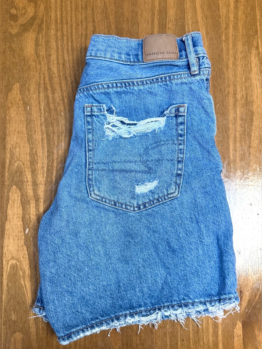 American Eagle Outfitters Distressed Blue Denim Jean Shorts Size 6